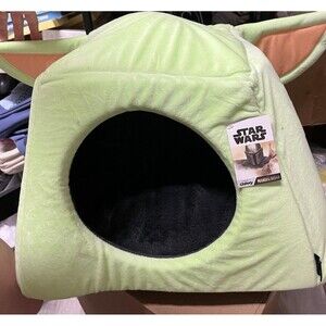 Chewy Star Wars The Child Igloo/Cave Pet Bed, Plush, Removable Cushion, Green
